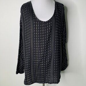 Ace & Jig Women's Black Metallic Long Sleeve Oversized Tunic Shirt Size Small